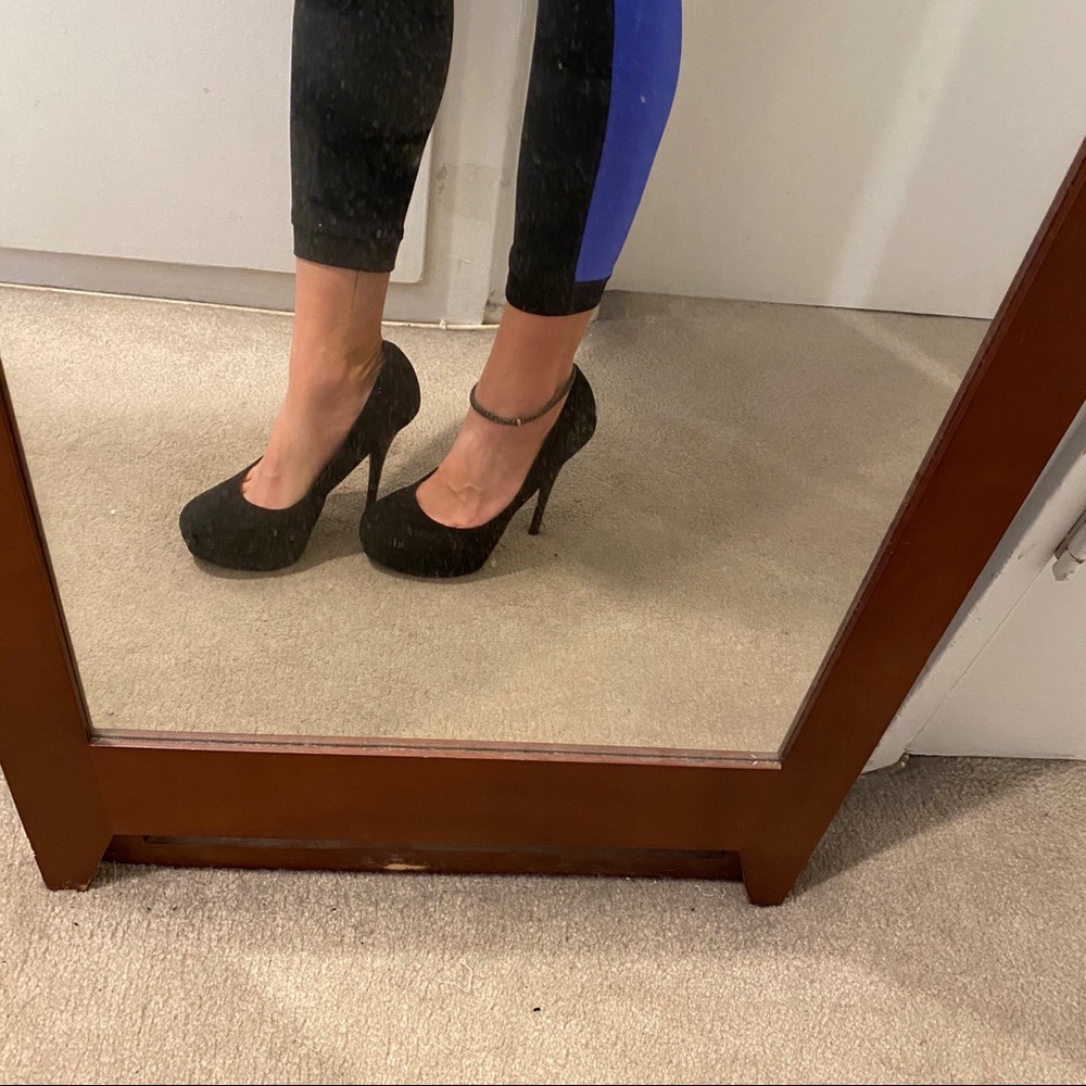 Steve Madden Black Suede Stilettos